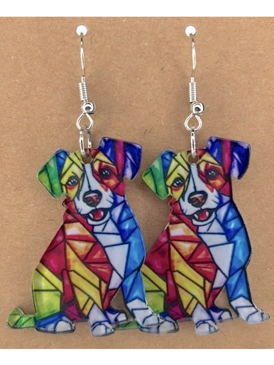 Fashion Jewelry Jewelry - Colorful Dog Dangle Earrings Acrylic 2D Fashion Jewelry